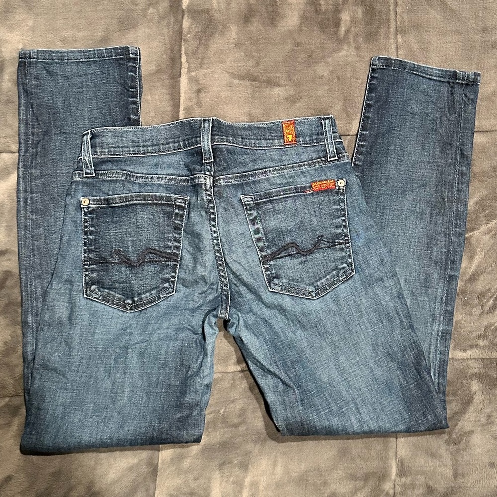 7 for All Mankind Roxanne straight leg jeans 27 98% cotton